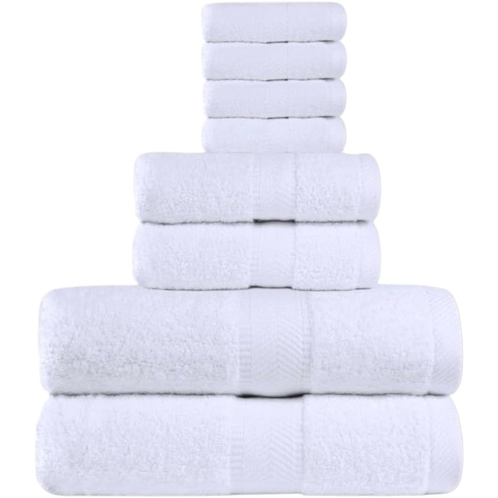 Terry Cotton Bath Towels, Hand Towel and Washcloth 8-Piece Set - view 12