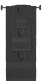 Charcoal monogrammed towel set with Black thread, Times New Roman font, initial U - 540 GSM cotton 3-piece