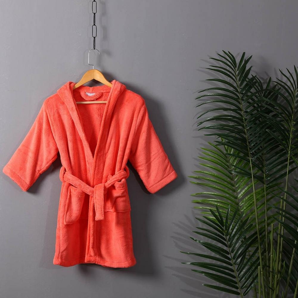 Microfiber Coral Fleece Hooded Adult Bathrobes - view 16