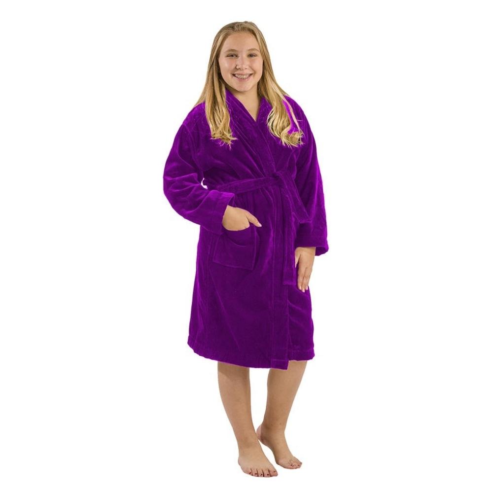 100% Cotton Terry Velour Hooded Kids Bathrobes Secondary image