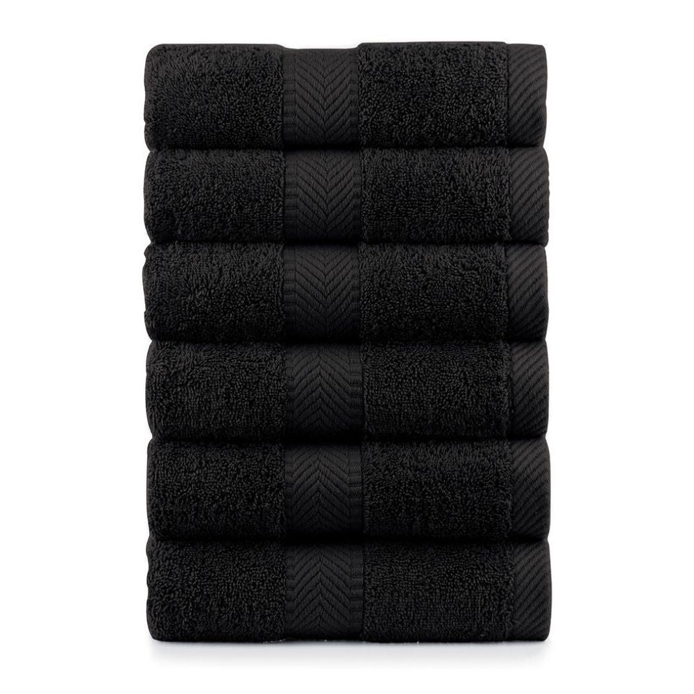 Terry Cotton Thick Hand Towels - 660 GSM Set of 6
