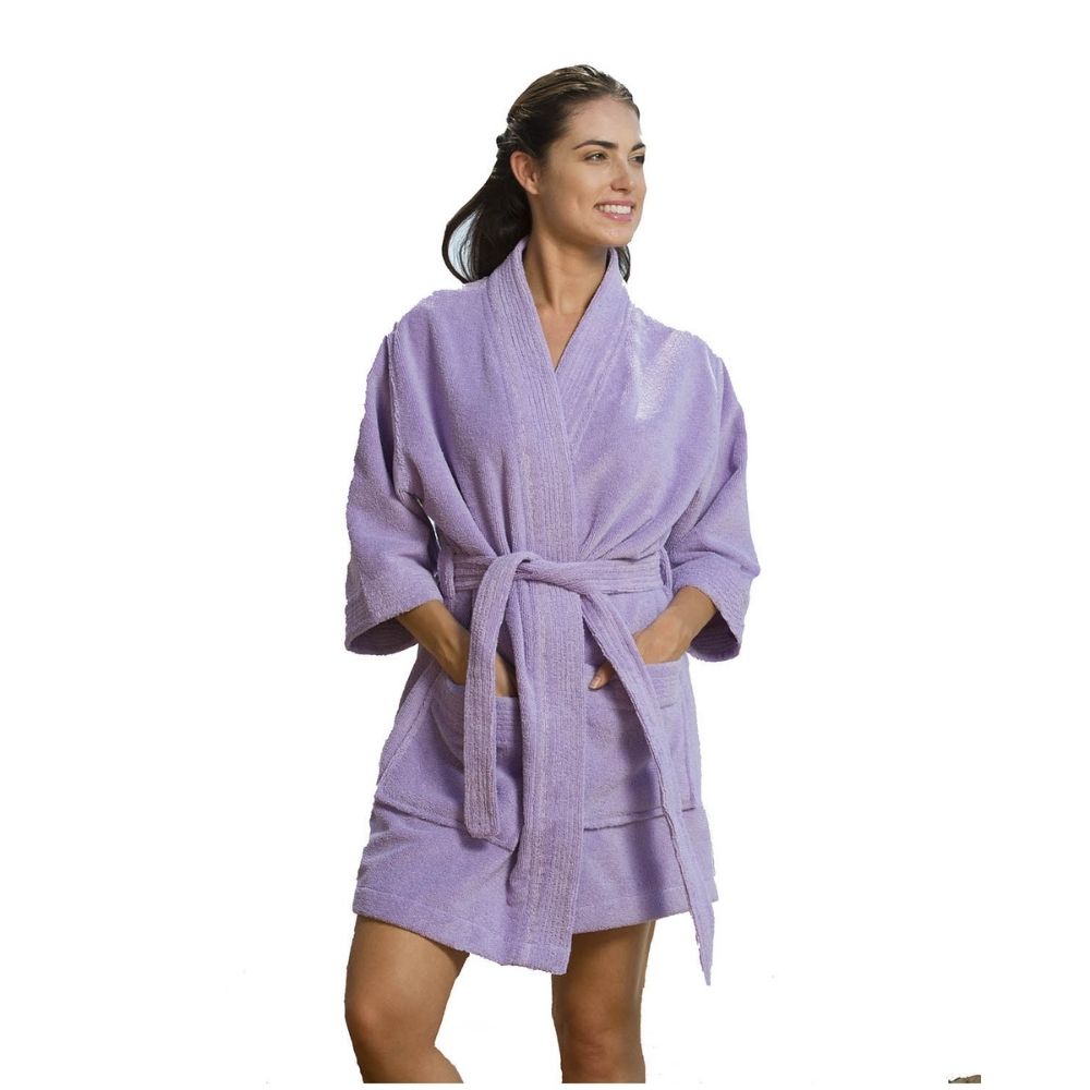 280 GSM Microfiber Kimono Robe for Women - Thigh Length Secondary image