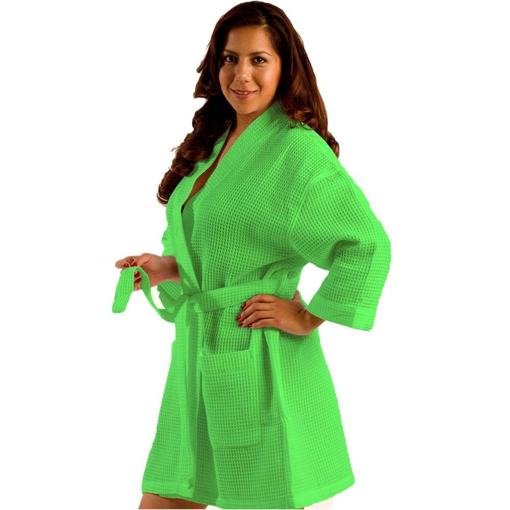 Waffle Square Thigh-Length Kimono Robes for Women - view 4