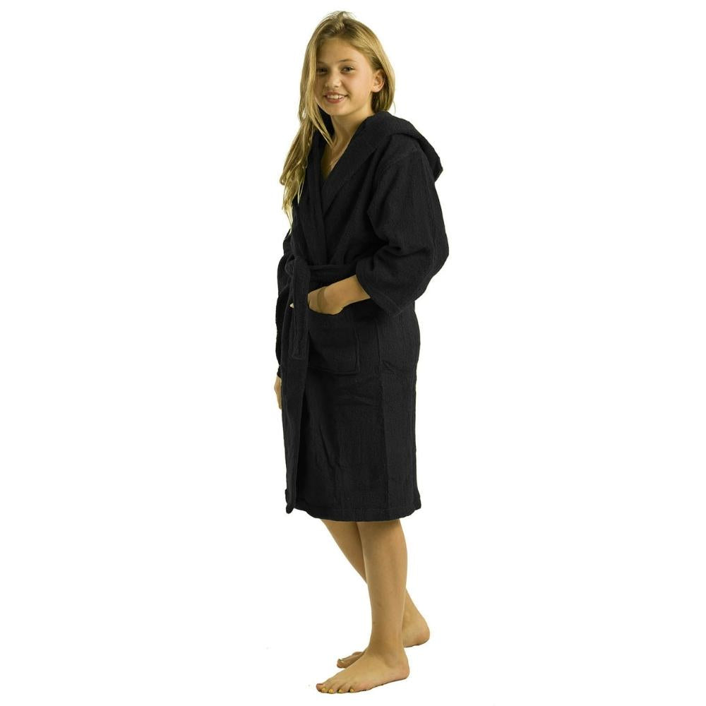 Microfiber Coral Fleece Hooded Unisex Kids Robes - view 6