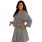 Waffle Square Thigh-Length Kimono Robes for Women - view 8