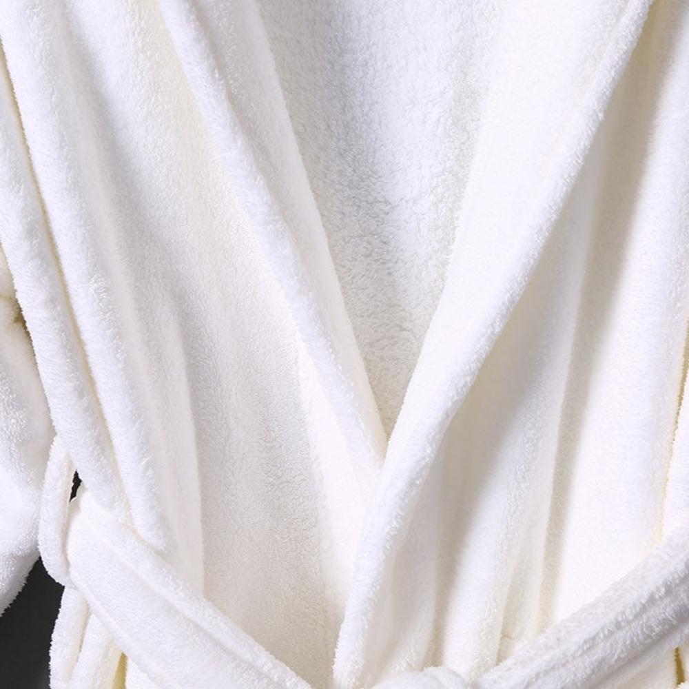 Microfiber Coral Fleece Hooded Adult Bathrobes - view 18