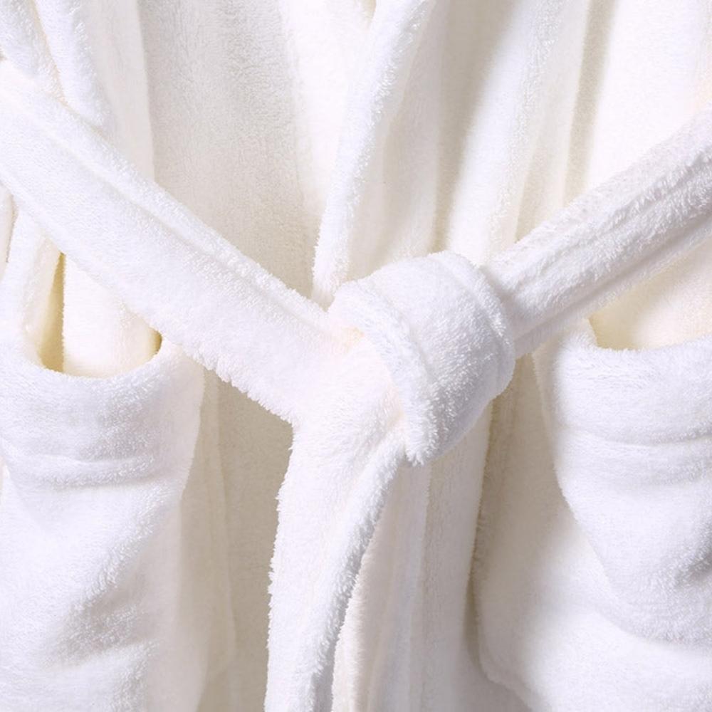 Microfiber Coral Fleece Hooded Adult Bathrobes - view 17