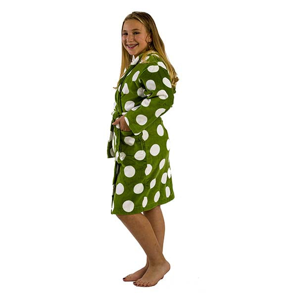 Cotton Hooded Girls Polka Dot Bathrobes Secondary image