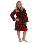 Cotton Hooded Girls Polka Dot Bathrobes - view 3