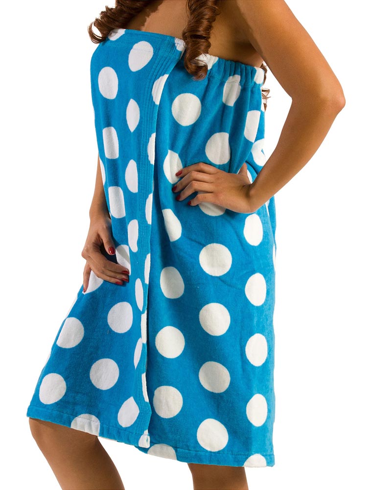 Terry Velour Women Polka Dot Spa Wrap Towels - view 4