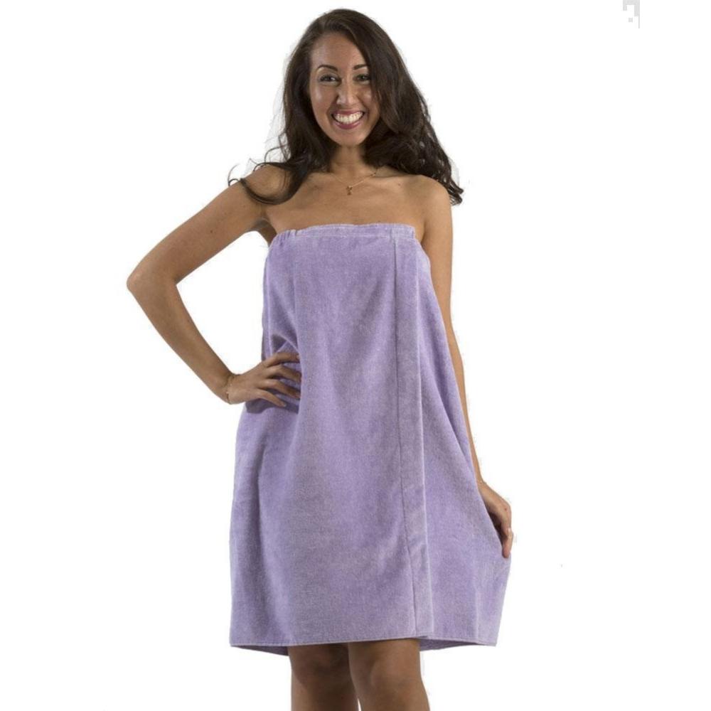 Terry Velour Women's Spa Wrap Towel with Pocket Main image