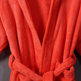 Coral fleece hooded adult bathrobe in soft plush microfiber — view 2